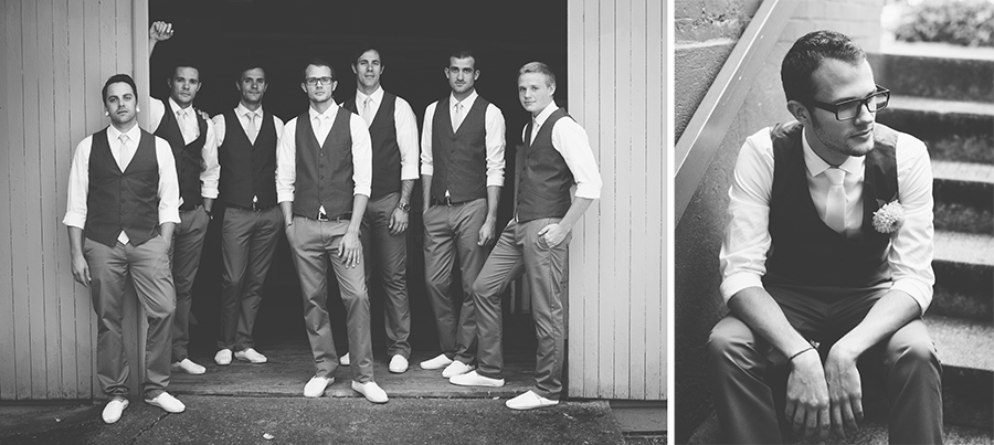 Wedding Portraits of Daniel York and his groomsman by Seattle Portrait, Wedding, and Engagement Photographer John Vicory from John Shoots Weddings
